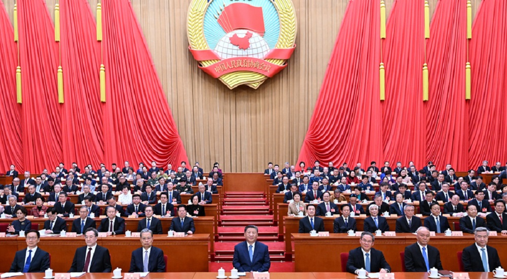 3月4日下午，中國人民政治協商會議第十四屆全國委員會第三次會議在北京人民大會堂開幕